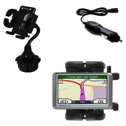 Gomadic Garmin Nuvi 250 Auto Cup Holder with Car Charger - Uses TipExchange