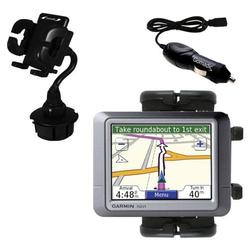 Gomadic Garmin Nuvi 260 Auto Cup Holder with Car Charger - Uses TipExchange