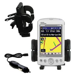 Gomadic Garmin iQue M3 Auto Vent Holder with Car Charger - Uses TipExchange