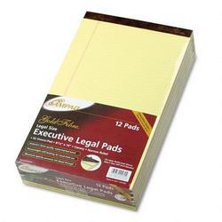 Ampad/Divi Of American Pd & Ppr Gold Fibre® 16# Watermarked Canary Narrow Rule 50 Sheet Pads, 8 1/2 x 14, Dozen
