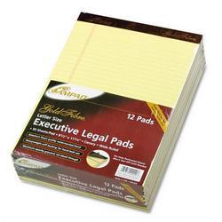 Ampad/Divi Of American Pd & Ppr Gold Fibre® 16# Watermarked Canary Wide Rule 50 Sheet Pads, 8 1/2x11 3/4, Dozen