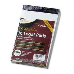 Ampad/Divi Of American Pd & Ppr Gold Fibre® 20# Watermarked White Jr. Legal Ruled 50 Sheet Pads, 5 x 8, 4/Pack