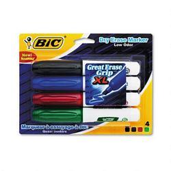 Bic Corporation Great Erase Grip™ XL Whiteboard Marker, Four Pack, Black, Blue, Red, Green