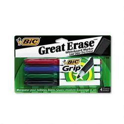Bic Corporation Great Erase® Whiteboard Marker, Four Pack, Black, Blue, Red, Green