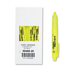 Avery-Dennison HI LITER® Retractable Highlighter, Pen Style, Chisel Tip, Fluorescent Yellow
