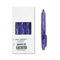 Avery-Dennison HI LITER® Retractable Highlighter, Pen Style, Chisel Tip, Purple