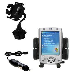 Gomadic HP iPAQ h2200 Auto Cup Holder with Car Charger - Uses TipExchange