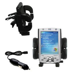 Gomadic HP iPAQ h2200 Auto Vent Holder with Car Charger - Uses TipExchange
