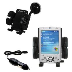 Gomadic HP iPAQ h2200 Auto Windshield Holder with Car Charger - Uses TipExchange