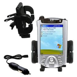 Gomadic HP iPAQ h5100 Auto Vent Holder with Car Charger - Uses TipExchange