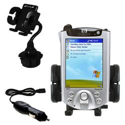 Gomadic HP iPAQ h5400 Auto Cup Holder with Car Charger - Uses TipExchange