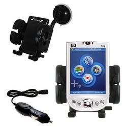 Gomadic HP iPAQ rx1950 Auto Windshield Holder with Car Charger - Uses TipExchange