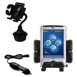 Gomadic HP iPAQ rx3100 Auto Cup Holder with Car Charger - Uses TipExchange