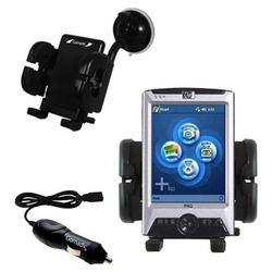 Gomadic HP iPAQ rx3100 Auto Windshield Holder with Car Charger - Uses TipExchange