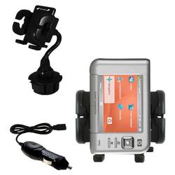 Gomadic HP iPAQ rx4200 Auto Cup Holder with Car Charger - Uses TipExchange