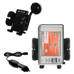 Gomadic HP iPAQ rx4200 Auto Windshield Holder with Car Charger - Uses TipExchange