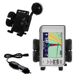 Gomadic HP iPAQ rx5910 Auto Windshield Holder with Car Charger - Uses TipExchange