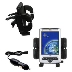 Gomadic HP iPAQ rz1700 Auto Vent Holder with Car Charger - Uses TipExchange