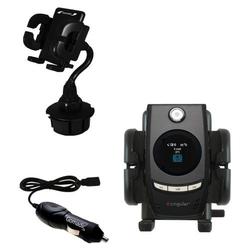 Gomadic HTC 3100 Auto Cup Holder with Car Charger - Uses TipExchange