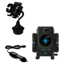 Gomadic HTC 3125 Auto Cup Holder with Car Charger - Uses TipExchange