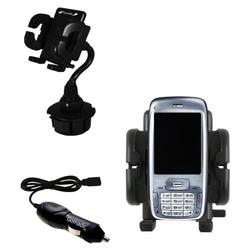 Gomadic HTC 5800 Auto Cup Holder with Car Charger - Uses TipExchange