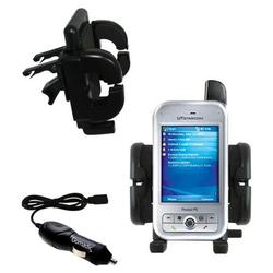 Gomadic HTC 6700Q Qwest Auto Vent Holder with Car Charger - Uses TipExchange