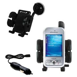 Gomadic HTC 6700Q Qwest Auto Windshield Holder with Car Charger - Uses TipExchange