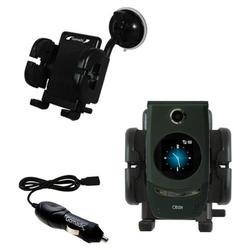 Gomadic HTC 8500 Auto Windshield Holder with Car Charger - Uses TipExchange