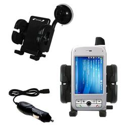 Gomadic HTC Apache Auto Windshield Holder with Car Charger - Uses TipExchange