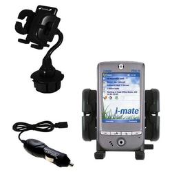 Gomadic HTC Galaxy Auto Cup Holder with Car Charger - Uses TipExchange