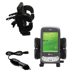 Gomadic HTC P4350 Auto Vent Holder with Car Charger - Uses TipExchange