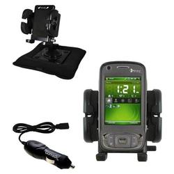 Gomadic HTC P4550 Auto Bean Bag Dash Holder with Car Charger - Uses TipExchange