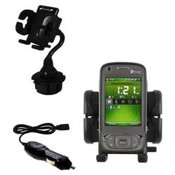 Gomadic HTC P4550 Auto Cup Holder with Car Charger - Uses TipExchange