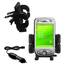 Gomadic HTC P6300 Auto Vent Holder with Car Charger - Uses TipExchange