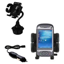 Gomadic HTC Prophet Auto Cup Holder with Car Charger - Uses TipExchange
