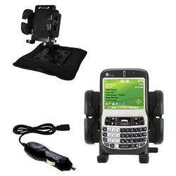 Gomadic HTC S620c Auto Bean Bag Dash Holder with Car Charger - Uses TipExchange