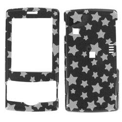 Wireless Emporium, Inc. HTC Shadow Black w/Glitter Stars Snap-On Protector Case Faceplate