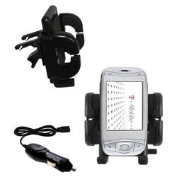 Gomadic HTC Wizard Auto Vent Holder with Car Charger - Uses TipExchange