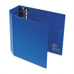 Avery-Dennison Heavy Duty Vinyl EZD® Ring Reference Binder with Label Holder, 4 Capacity, Blue