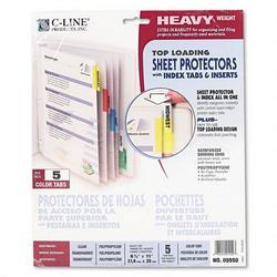 C-Line Products, Inc. Heavy Gauge Clear Poly Sheet Protector Set with 5 Colored Index Tabs & Inserts