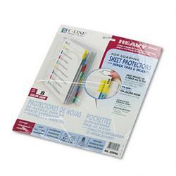 C-Line Products, Inc. Heavy Gauge Clear Poly Sheet Protector Set with 8 Colored Index Tabs & Inserts