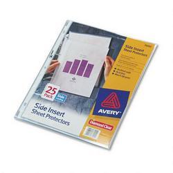 Avery-Dennison Heavyweight, Diamond Clear Poly Side Insert Sheet Protectors, 25/Pack