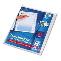 Avery-Dennison Index Maker® Translucent Clear Label Dividers, Unpunched, 8 Tab Style, 5 Sets/Pack