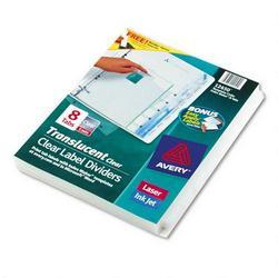 Avery-Dennison Index Maker® Translucent Dividers with Clear Tab Labels, 8 Tab, 5 Sets/Pack