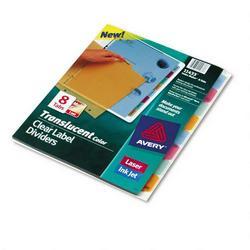 Avery-Dennison Index Maker® Translucent Dividers with Clear Tab Labels, 8 Tab, Multicolor, Set