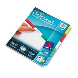 Avery-Dennison Index Maker® White Dividers, Multicolor 5 Tab Style, with Clear Labels, 5 Sets/Pack (AVE11418)