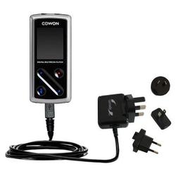 Gomadic International Wall / AC Charger for the Cowon iAudio 6 - Brand w/ TipExchange Technology