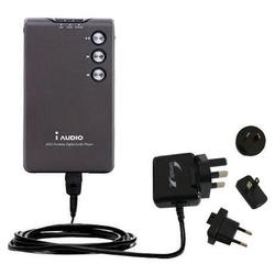 Gomadic International Wall / AC Charger for the Cowon iAudio M3 - Brand w/ TipExchange Technology