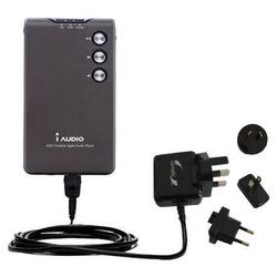 Gomadic International Wall / AC Charger for the Cowon iAuidio M3L - Brand w/ TipExchange Technology