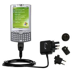 Gomadic International Wall / AC Charger for the HP iPAQ h4355 - Brand w/ TipExchange Technology